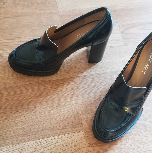 Nine West Oxford Block Platform Heels 5.5 - Picture 3 of 8